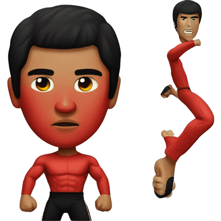 bruce lee in red  emoji