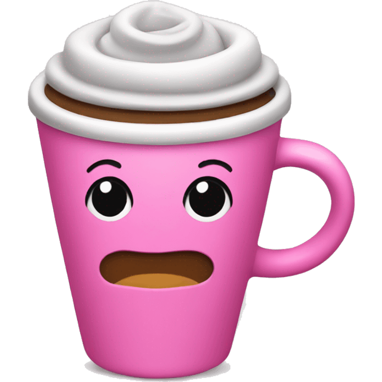 Coffee in a pink cup emoji