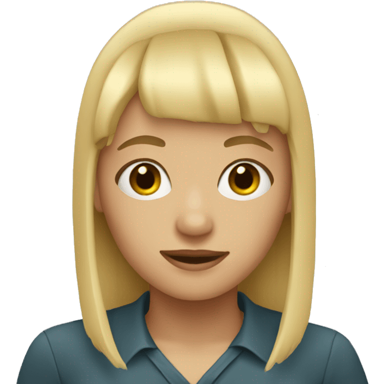 Girl with a blonde hair and bangs emoji