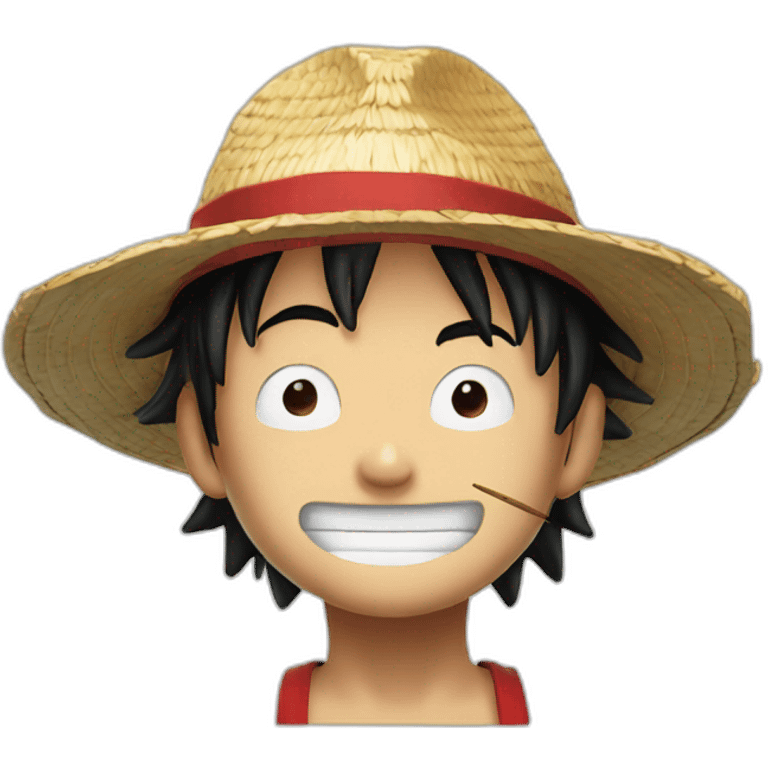 Luffy with chopsticks in his nose  emoji