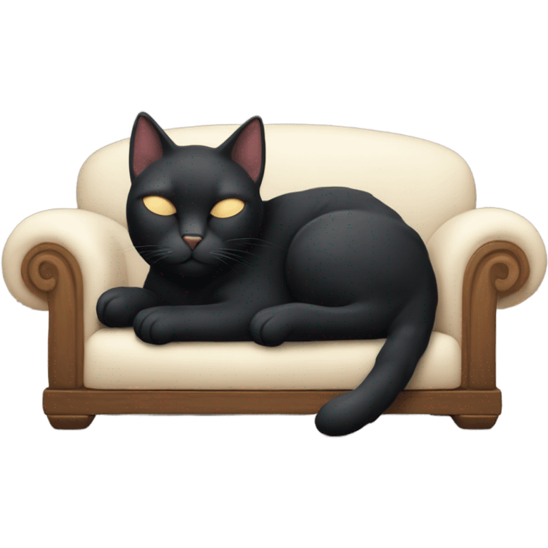 Black cat laying down emoji