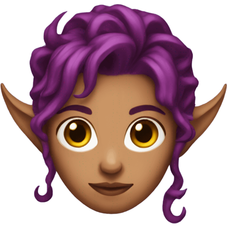 red female tiefling, purple hair emoji