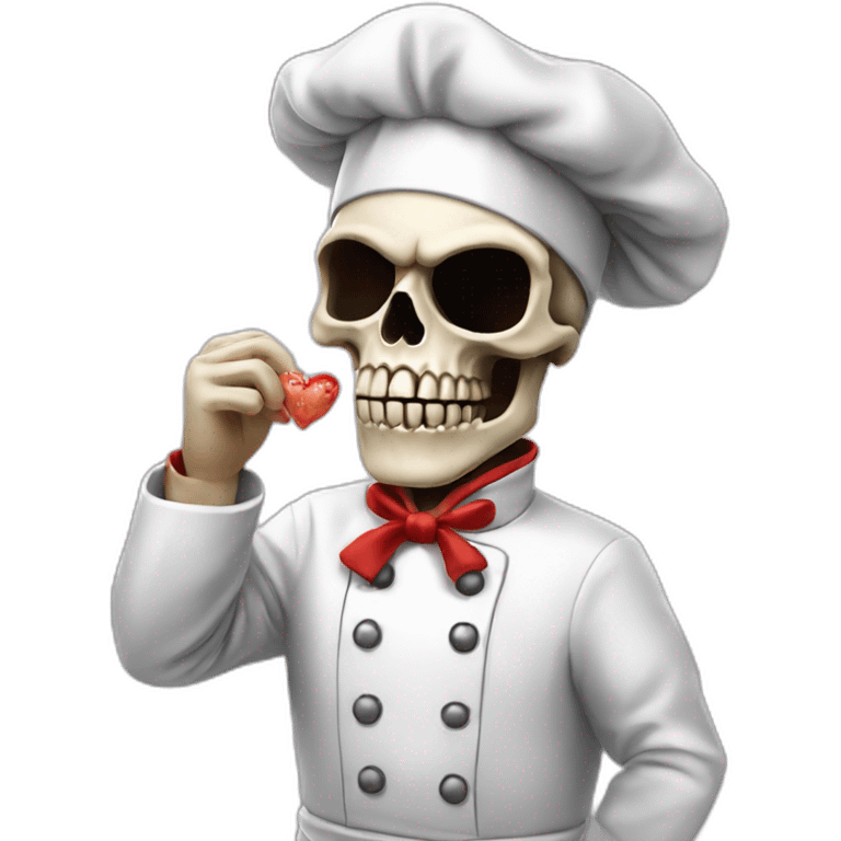 skull chef blowing a kiss heart emoji