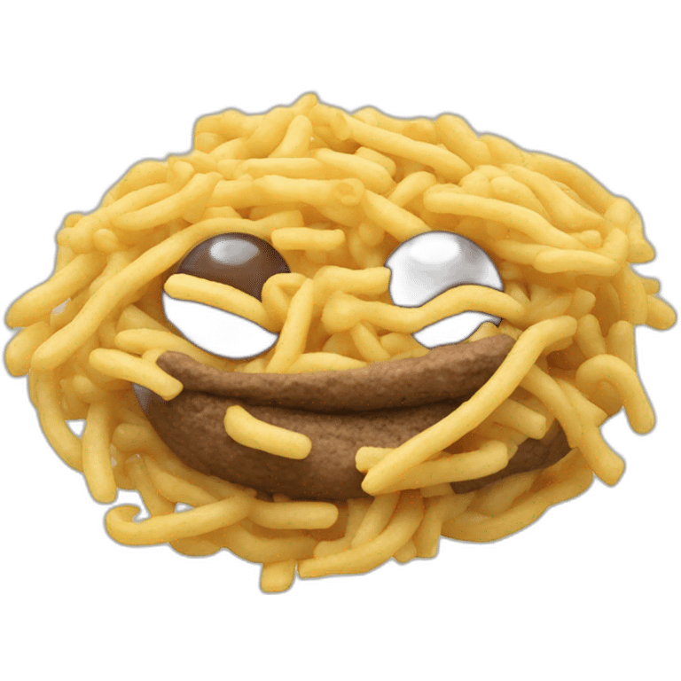 Caca qui mange des ramens emoji