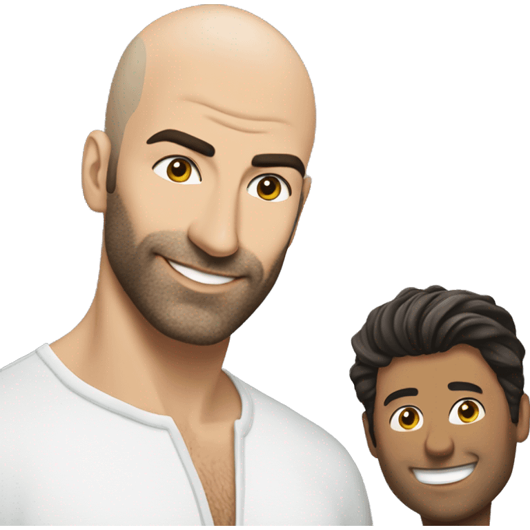 Justin baldoni next to bald man emoji