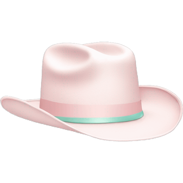 Pale pink cowboy hat with pale mint band emoji