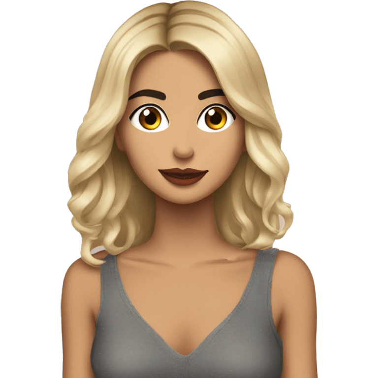 Cara enamorada con morena  emoji