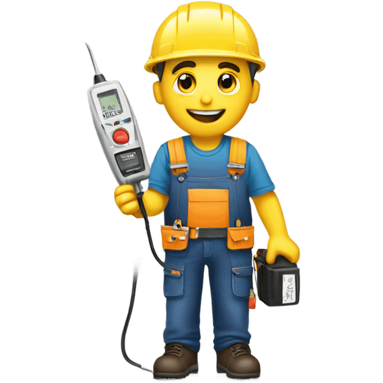 electrician holding a voltage tester emoji