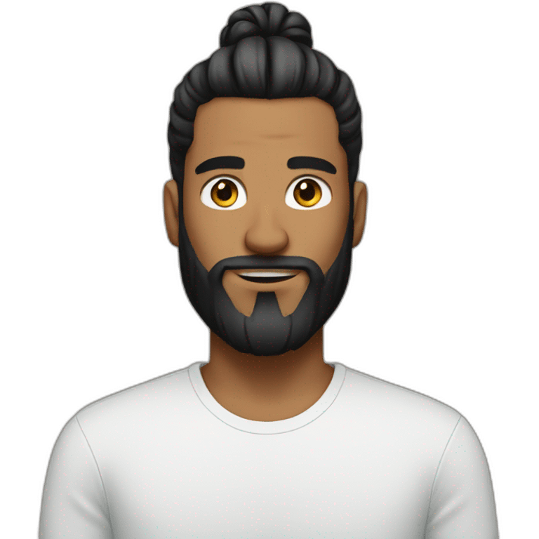 Designer with man bun and black short beard emoji