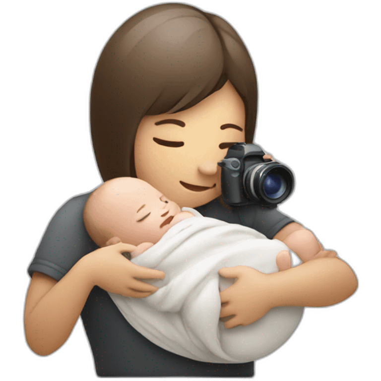 photographer photographing a newborn emoji