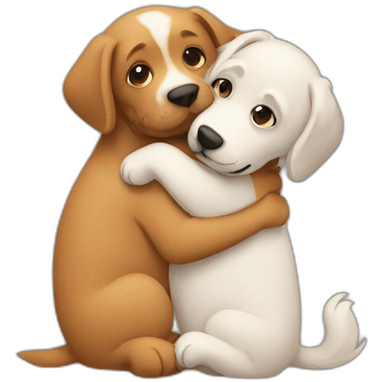 dogs hugging emoji