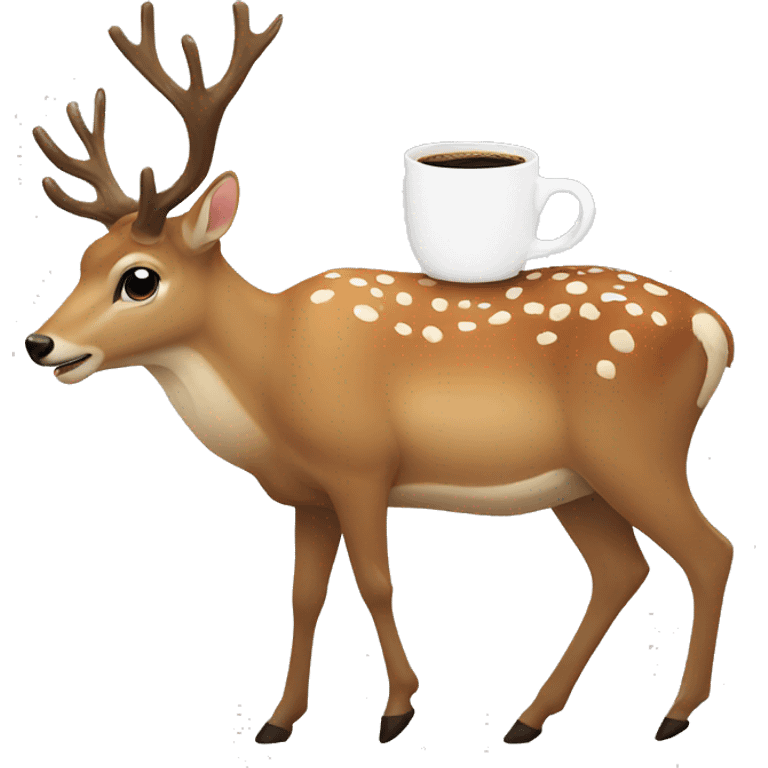 Deer drinking coffee emoji