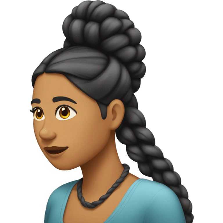 Una mujer morena con trenzas  emoji