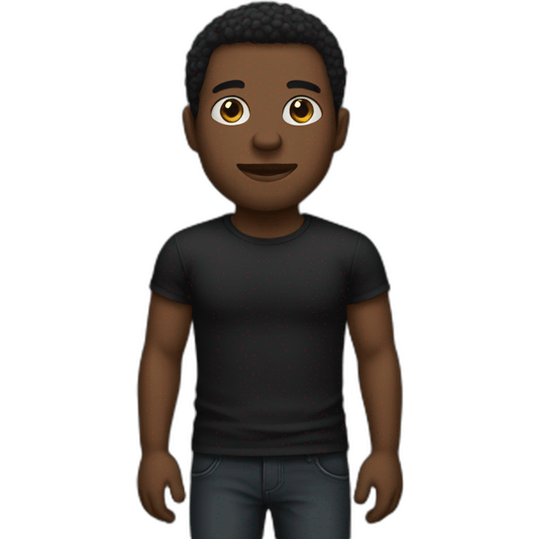 black guy in black clothes emoji