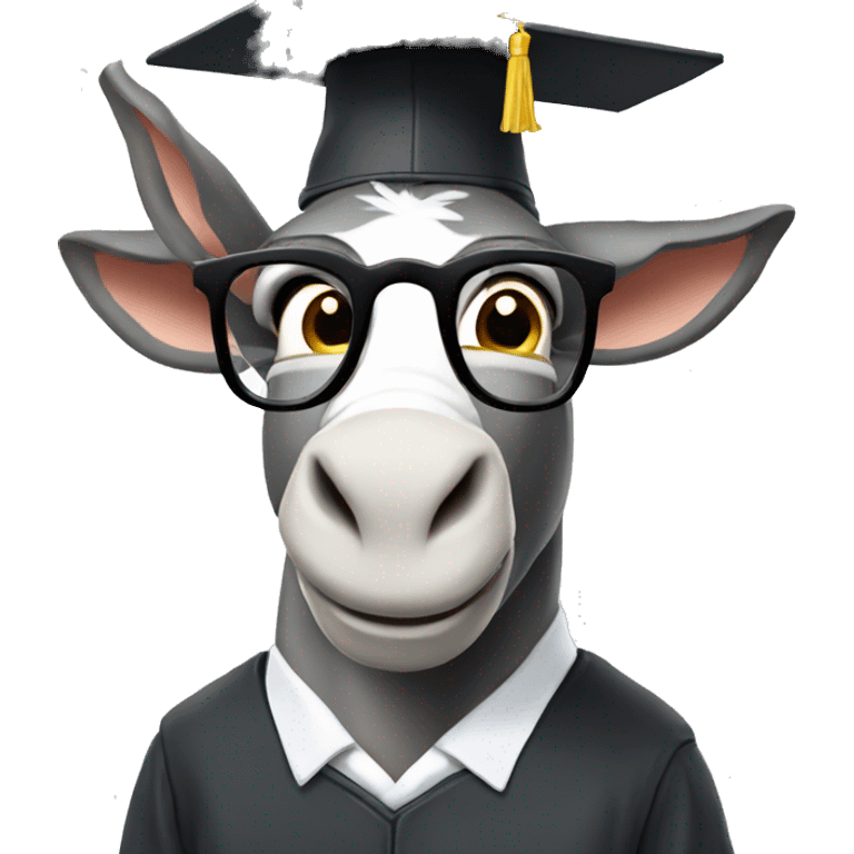 academic donkey with glasses and diploma emoji