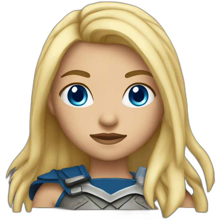 Warrior blue eyed blonde girl emoji