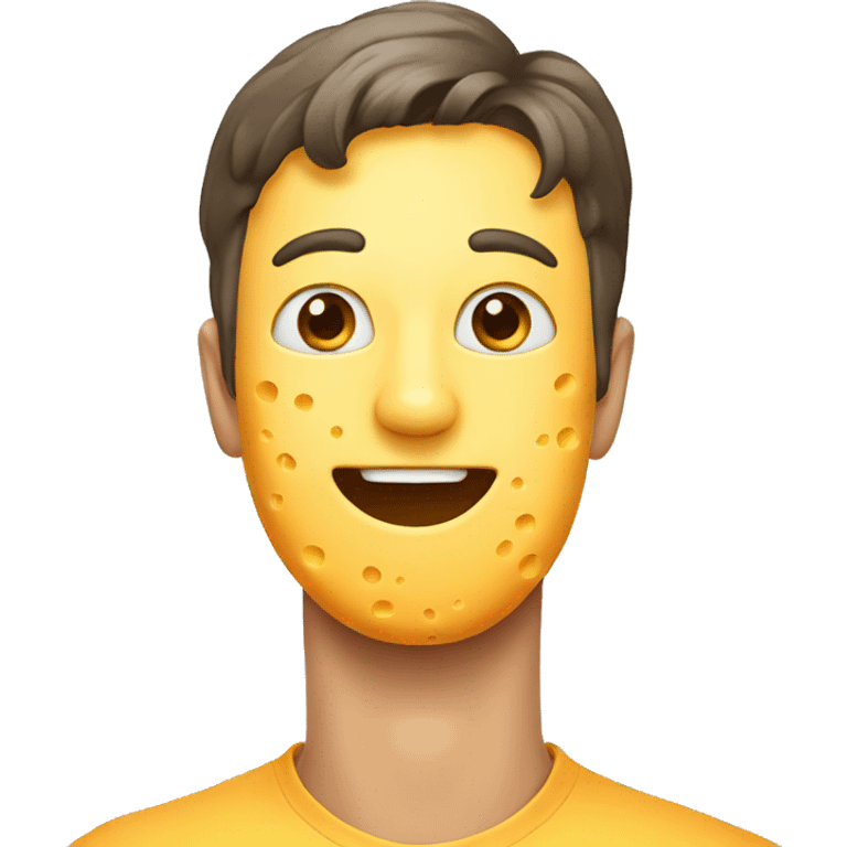 cheese with hidden mouth emoji