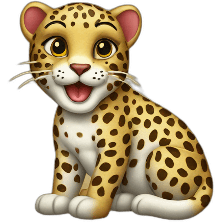 pin up leopard emoji