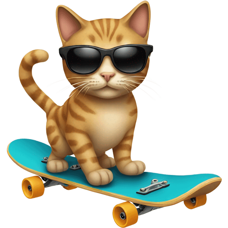 Cat with sunglasses riding an skateboard  emoji