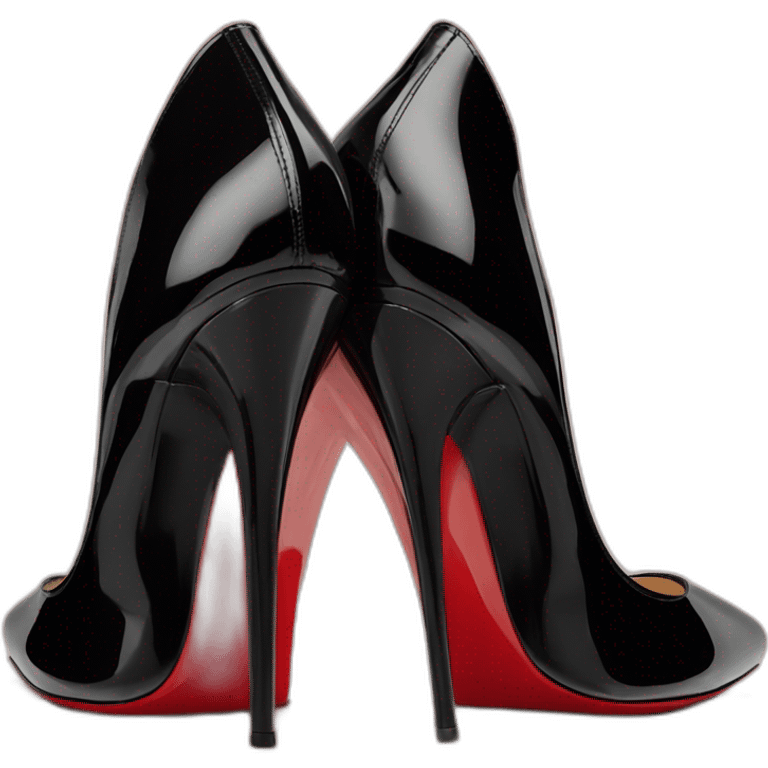 WEDGE heel LOUBOUTIN black PATENT emoji