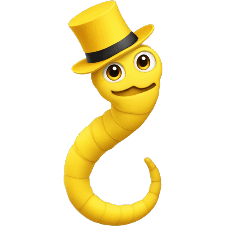 yellow worm with tophat emoji