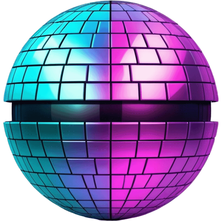 Neon cyberpunk style disco ball emoji