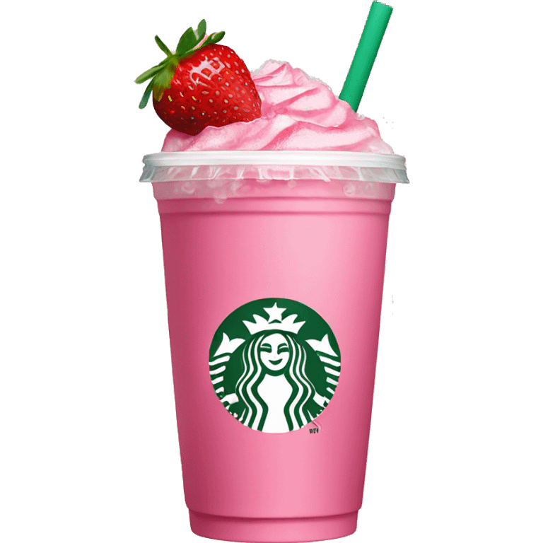 Starbucks pink drink containing strawberries and ice emoji