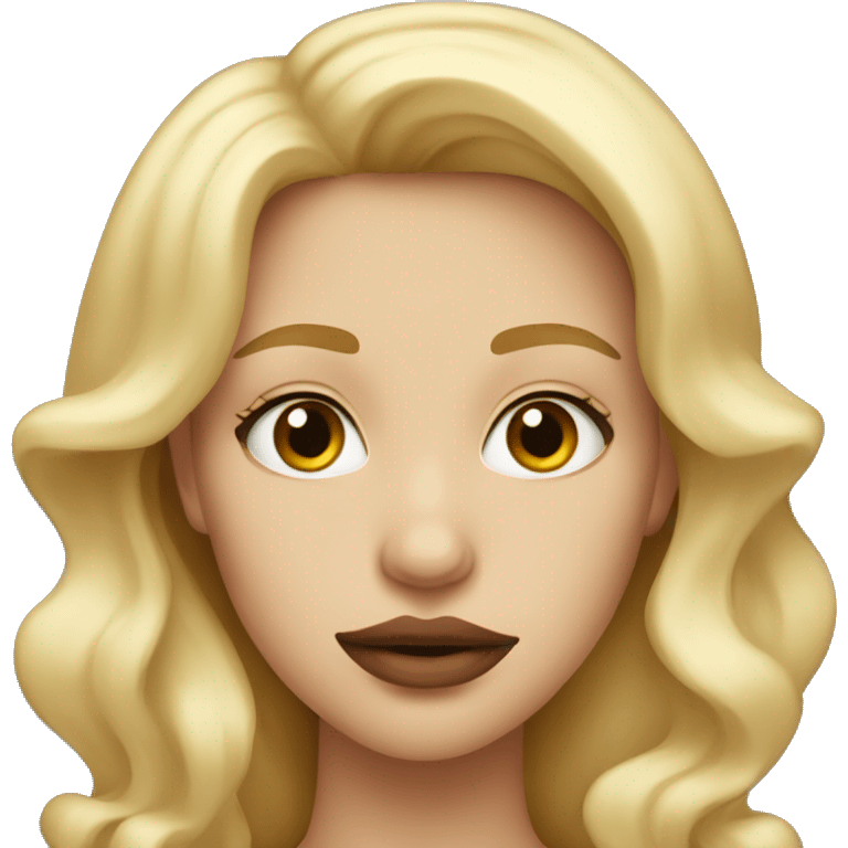 Blonde girl with big lips emoji