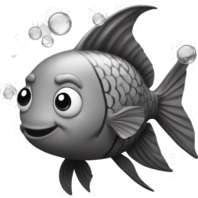 fish and bubbles  same but in blackand white emoji