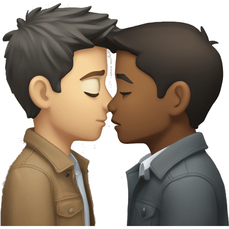 dean winchester kissing castiel eyes closed  emoji