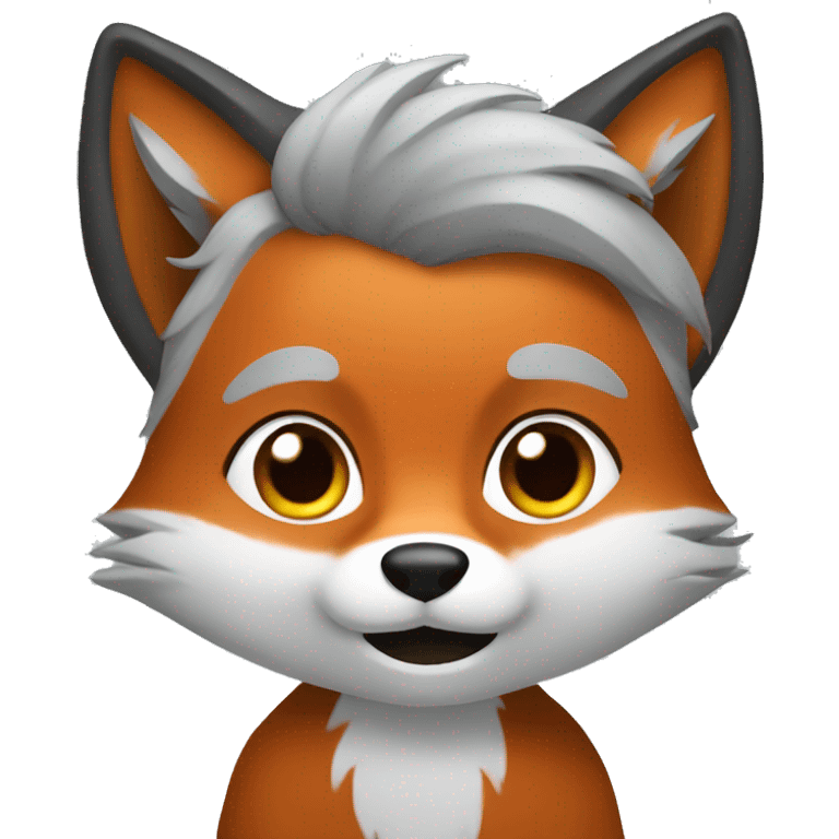 Fox with grey hair emoji