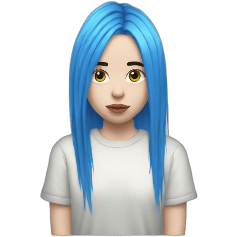 Billie eilish 2017 cheveux bleu emoji