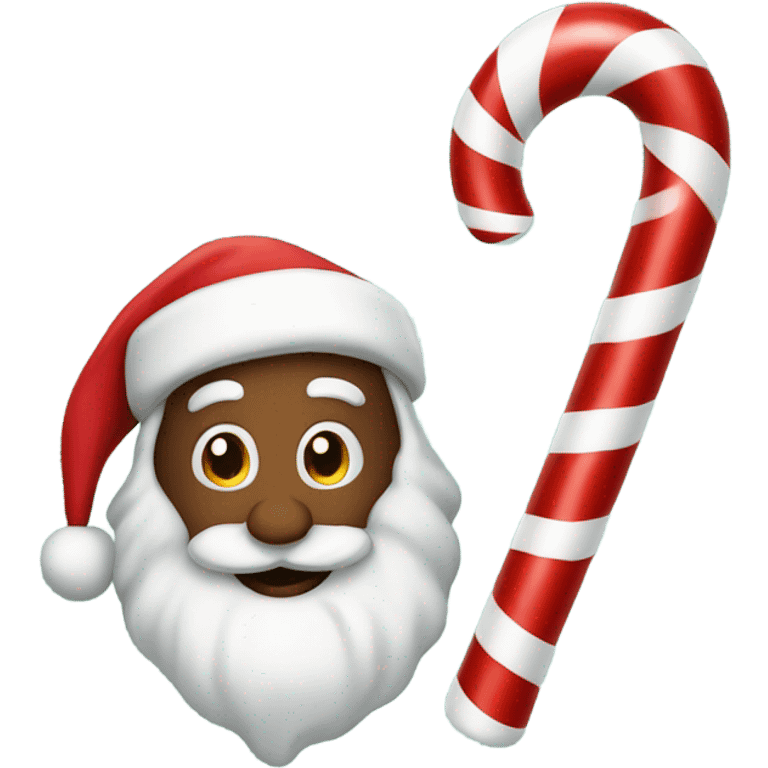 Santa hanging from candy cane  emoji