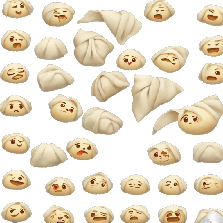 dumpling/ momos cute emoji with a chef emoji