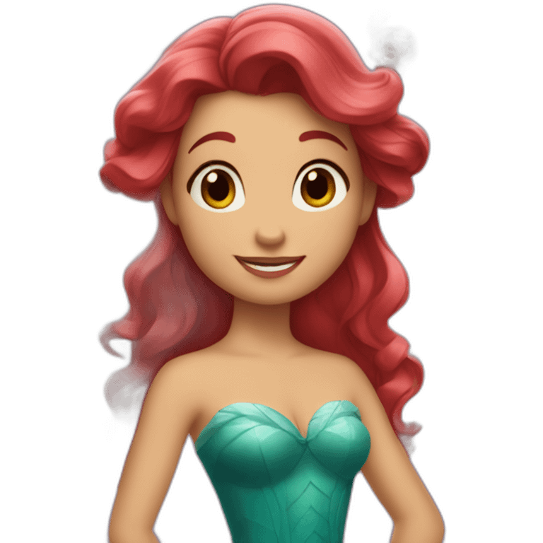 La petite sirène avec les cheveux rouge  de disney emoji