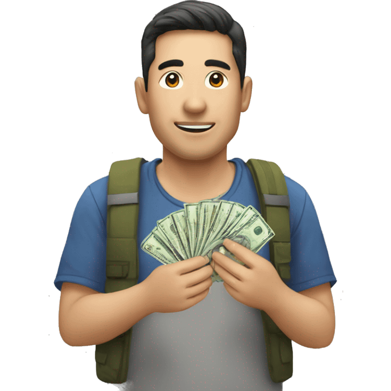 Pasar de una mano a otra una moneda  emoji