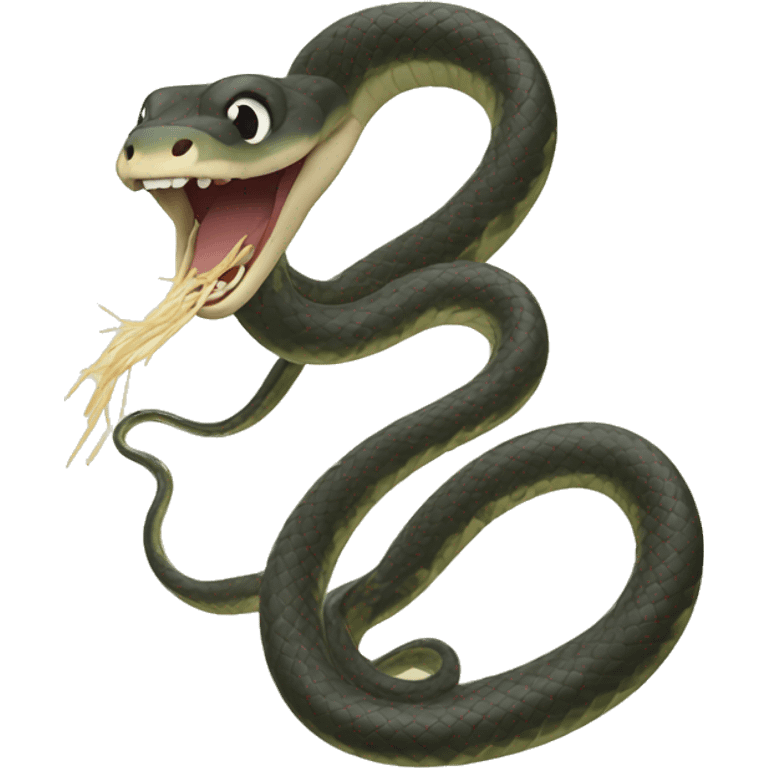 snake as a noodle emoji