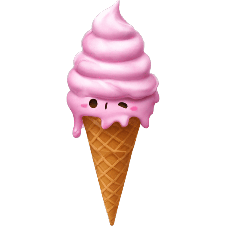 Pink ice cream sundae  emoji