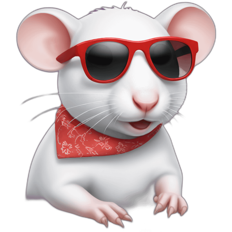 white rat in a bandana and sunglasses emoji