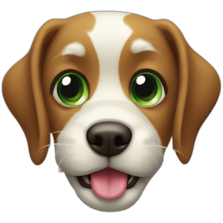 a green dog with his tongue sticking out emoji