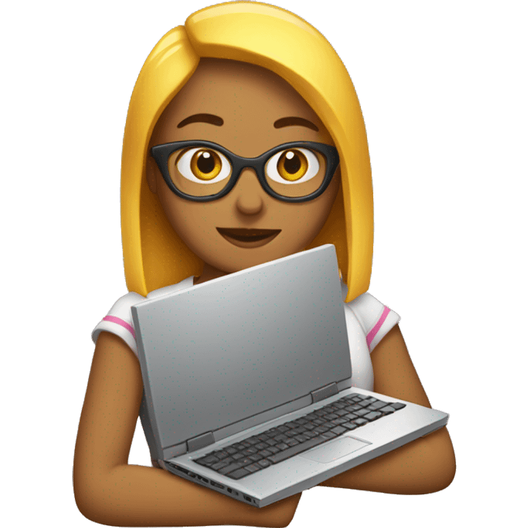 Chica Con computador emoji