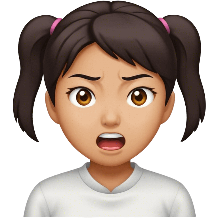 an asian girl getting mad and being annoying emoji