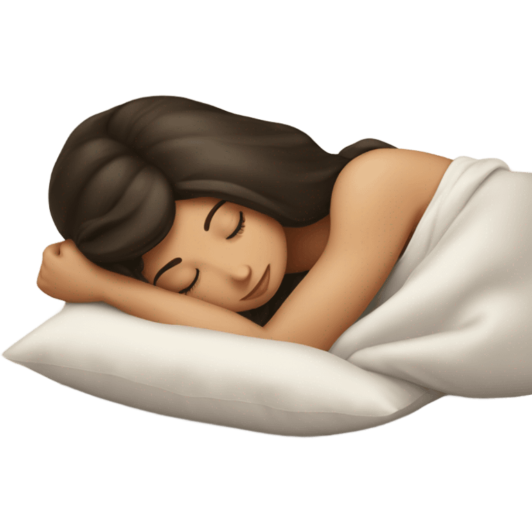 sleeping beauty brunette white girl with a silk pillow emoji