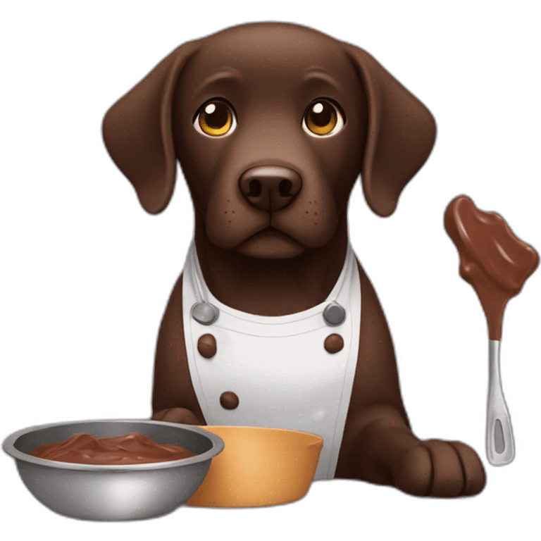 chocolate labrador cooking emoji