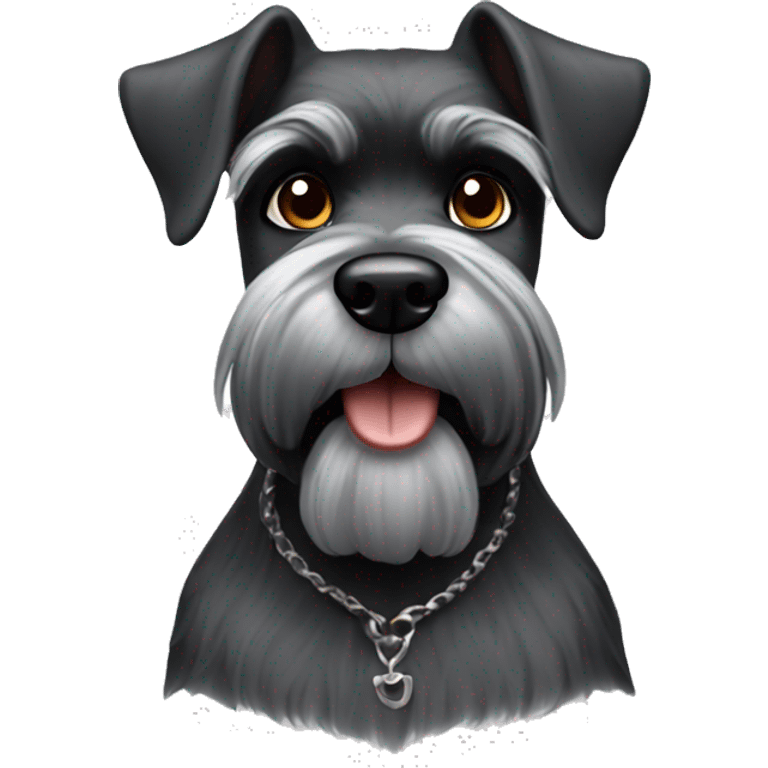 Schnauzer with black beard  emoji