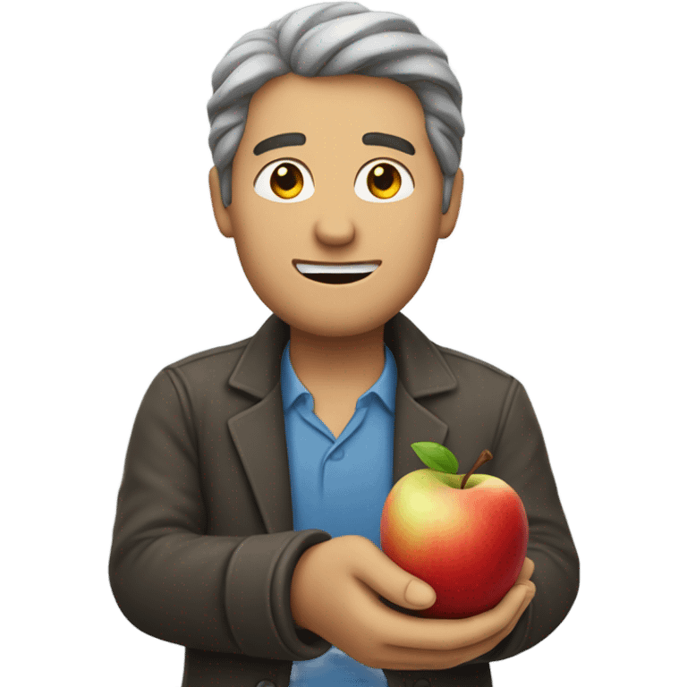 Man with apple in a hand emoji