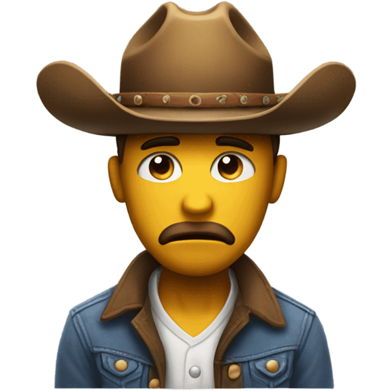 Depressed Emoji wearing cowboy hat  emoji