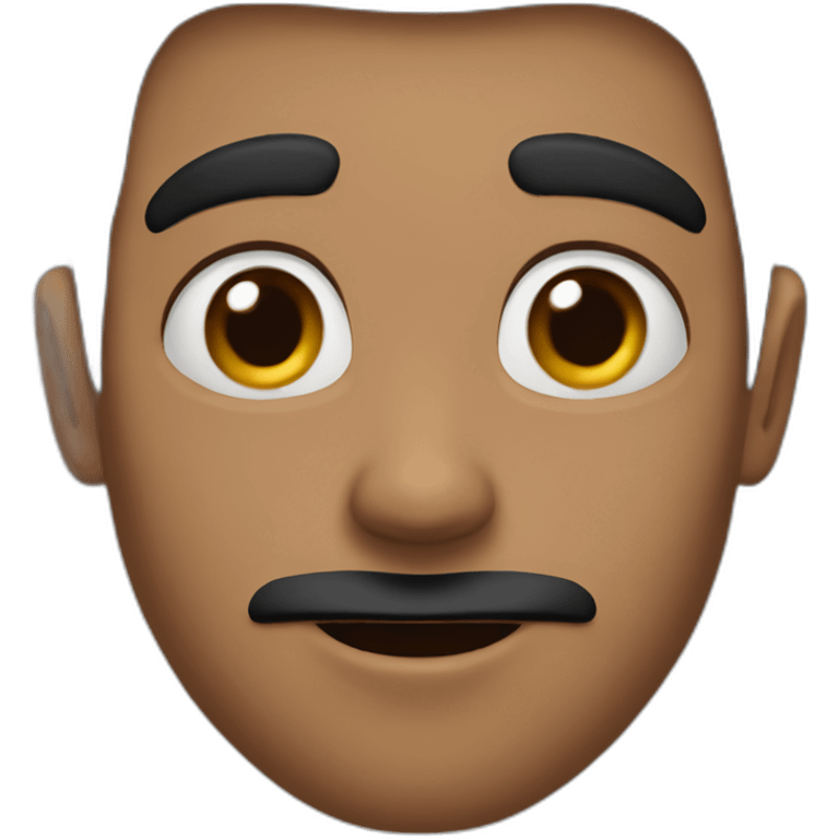 Black hair guy with tick eyebrows, looking Israeli emoji