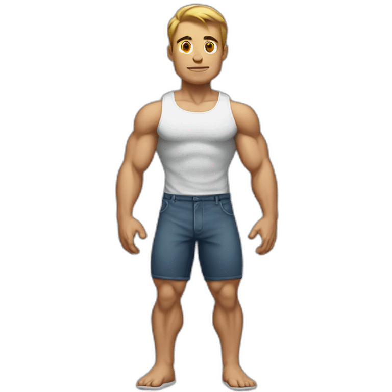 a muscular guy standing straight emoji