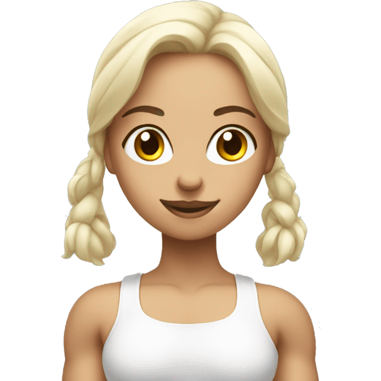 White bodybuilder girl emoji